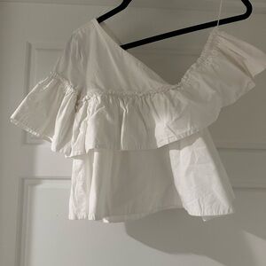 Zara ruffle one shoulder crop top